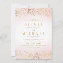 Blush goudgelige botanische elegante bruiloft