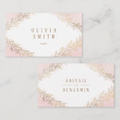Blush goudgelige botanische elegante bruiloft plaatskaartje (Voorkant / Achterkant)