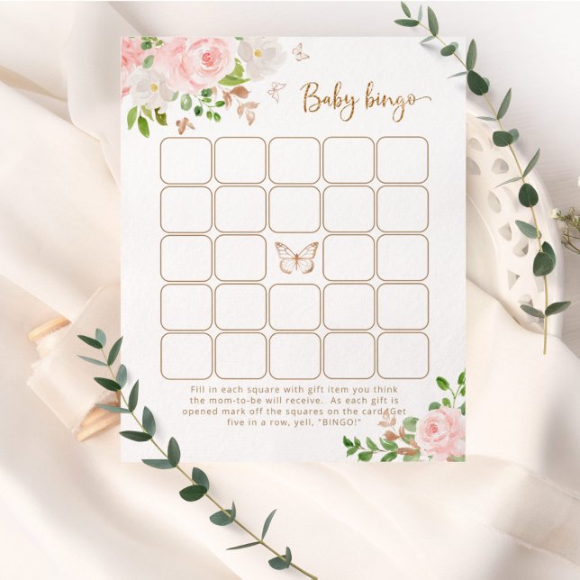 Blush goudvlinder baby bingo (Creator heeft geüpload)
