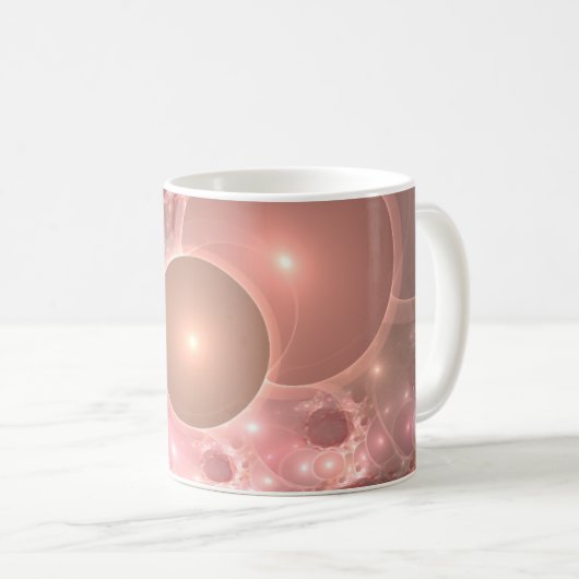 blush gradient van bellen koffiemok (Voorkant rechts)