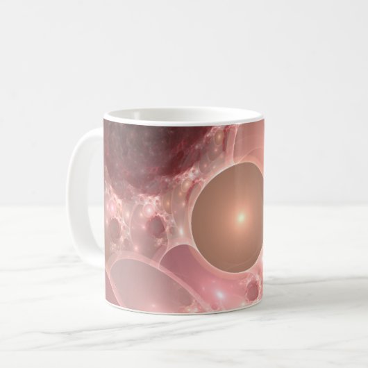 blush gradient van bellen koffiemok (Voorkant links)