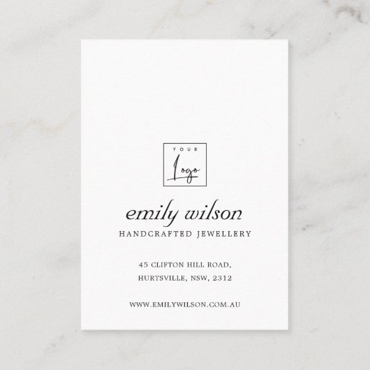 BLUSH GRAY FLORAL MOM GIFT EARRING DISPLAY CARD PLAATSKAARTJE (Achterkant)