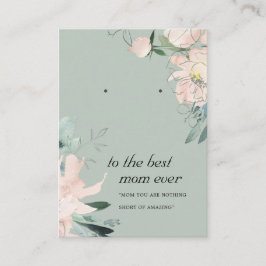 BLUSH GRAY FLORAL MOM GIFT EARRING DISPLAY CARD PLAATSKAARTJE
