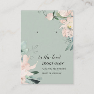 BLUSH GRAY FLORAL MOM GIFT EARRING DISPLAY CARD PLAATSKAARTJE