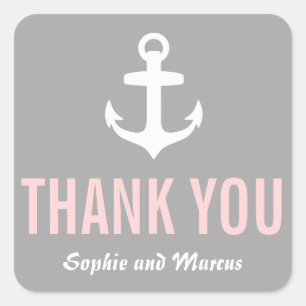 Blush & Gray Scheepvaart Bedankt Sticker