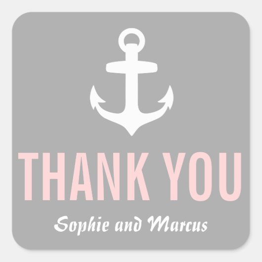 Blush & Gray Scheepvaart Bedankt Sticker (Voorkant)