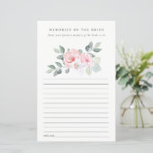 Blush Green Floral Vrijgezellenfeest Geheugenadvie (Staand voorkant)