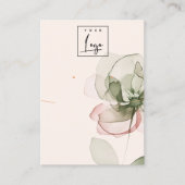 Blush Green Flower Logo Ketting Oorbel Display Visitekaartje (Voorkant)