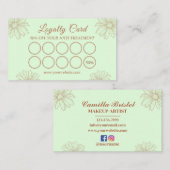 Blush Green loyalty Card for Salon & Beauty Artist (Voorkant / Achterkant)