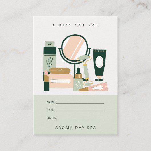 Blush Green Makeup Artist Cosmoloog Gift Kaart Afsprakenkaartje (Voorkant)