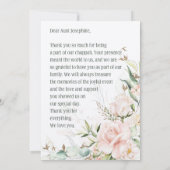 Blush & Green Spring Jewish Hebrew Chuppah Bedankkaart (Achterkant)