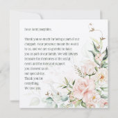 Blush & Green Spring Jewish Hebrew Chuppah Bedankkaart (Achterkant)