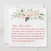 Blush & Green Spring Jewish Hebrew Chuppah Bedankkaart (Achterkant)