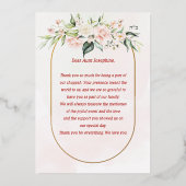 Blush & Green Spring Jewish Hebrew Chuppah Dank je Folie Uitnodiging (Achterkant)