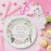 Blush & Green Spring Jewish Hebrew Chuppah DIY Papieren Bordje (Feest)