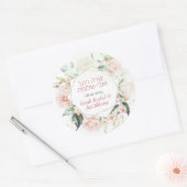 Blush & Green Spring Jewish Hebrew Chuppah DIY Ronde Sticker (Envelop)