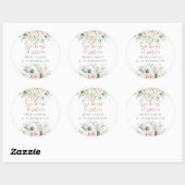 Blush & Green Spring Jewish Hebrew Chuppah Ronde Sticker (Vel)