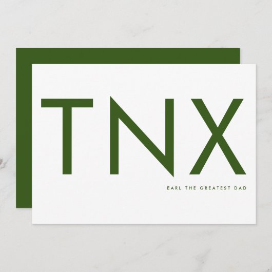 Blush Green Ultra Modern Bold Big Bedankt pa (Voorkant / Achterkant)