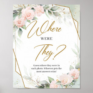 Blush greenery and gold lijst Waar waren ze? Poster