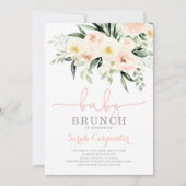 Blush greenery Baby shower Brunch uitnodiging (Voorkant)