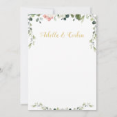 Blush Greenery & Gold Calligraphy Writing Wedding Kaart (Achterkant)