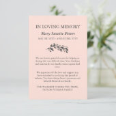 Blush Greenery sympathie met foto bedankt (Staand voorkant)