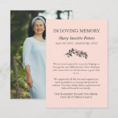 Blush Greenery sympathie met foto bedankt (Voorkant / Achterkant)