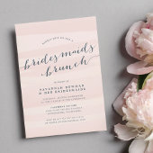 Blush & Grey Bridesmaids Brunch Invitation Kaart