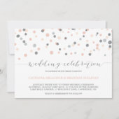 Blush & Grey Confetti Stippen Weddenschap Kaart (Voorkant)