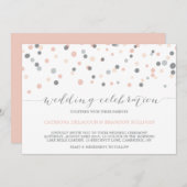 Blush & Grey Confetti Stippen Weddenschap Kaart (Voorkant / Achterkant)