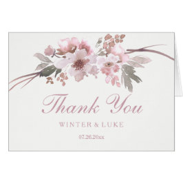 Blush & Grey Floral Weddenschap Hartelijk dank