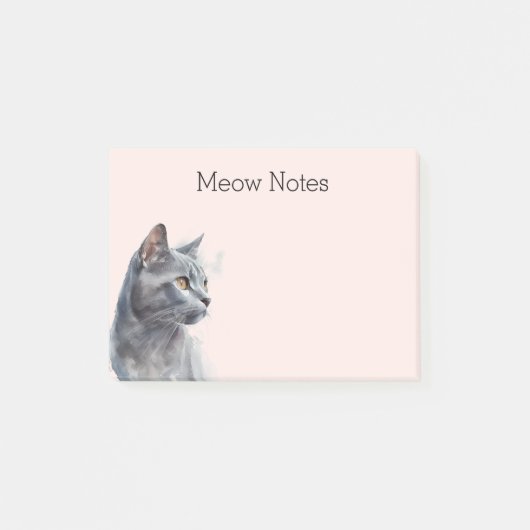 Blush Grey Kitty Kat Post-it® Notes (Voorkant)