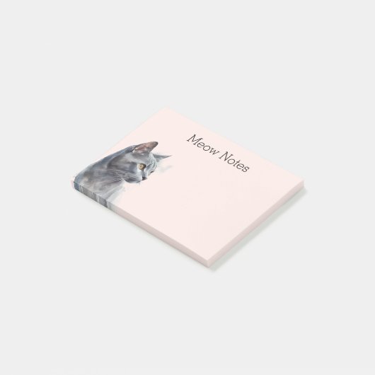 Blush Grey Kitty Kat Post-it® Notes (Schuin)