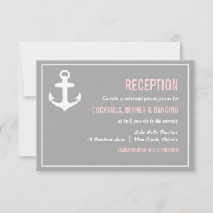 Blush & Grey Nautical Reception Kaart