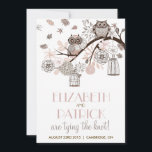 Blush & Grey Retro Owls Winter Wedding Invitation Kaart<br><div class="desc">Blush & Grey Retro Owls Winter Wedding Invitation Deze kleurrijke winterbruiloft is een onderdeel van een trouwsuite. Overeenkomende objecten zijn beschikbaar in mijn winkel.</div>