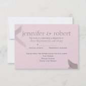 Blush Grey Stroke Metallic Wedding Response Kaart (Voorkant)