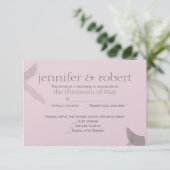 Blush Grey Stroke Metallic Wedding Response Kaart (Staand voorkant)