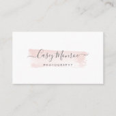 Blush & Grey Waterverf Signature Script QR Code Visitekaartje (Voorkant)