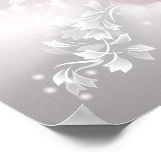 Blush Grey White Floral Fantasy Nursery Poster (Hoek)