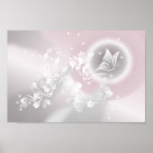 Blush Grey White Floral Fantasy Nursery Poster (Voorkant)