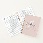 Blush Grey White Monogram Receptenboek Notitieboek (Binnen)