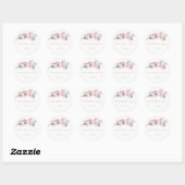 Blush & Grey Winter Gray Wedding Favor Sticker (Vel)