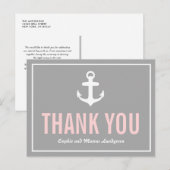 Blush & grijs autisch bedankt Briefkaart (Voorkant / Achterkant)