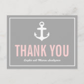 Blush & grijs autisch bedankt Briefkaart (Voorkant)