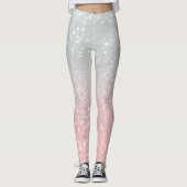 Blush Grijs Prinses Glitter #1a (Faux Glitter) Leggings (Voorkant)