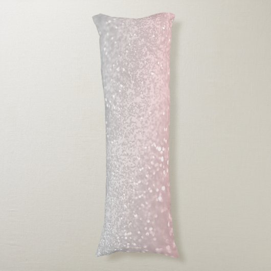 Blush Grijs Prinses Glitter #1a (Faux Glitter) Lichaamskussen (Voorkant Verticaal)