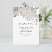 Blush Grijze roze roze Waterverf bruiloft Bedankkaart (Staand voorkant)