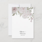 Blush Grijze roze roze Waterverf bruiloft Bedankkaart (Achterkant)