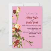 Blush groen Herfst Rozen Herfst Bloemen bruiloft Kaart (Voorkant)