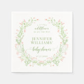 Blush groen klein wildflower baby meisje douche servet (Voorkant)